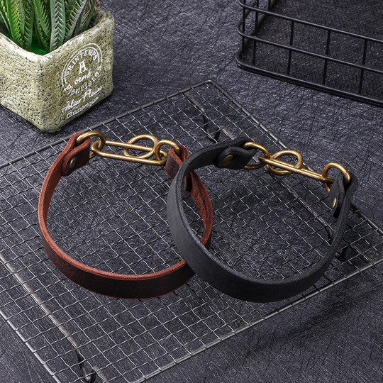 Small Dog Collar, Leather Neckband for Small Dogs, Leather Collar for Greyhound, Whippet, and Lurcher, Leather Collar with Leash