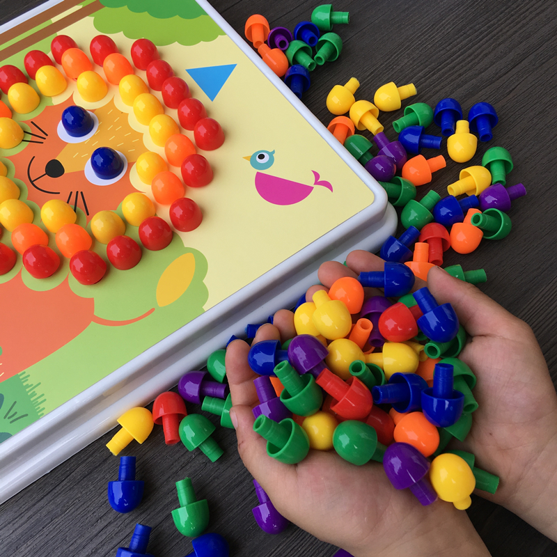 Children's mushroom nail combination puzzle puzzle baby puzzle 1-2-3 year old animal puzzle boys and girls toys