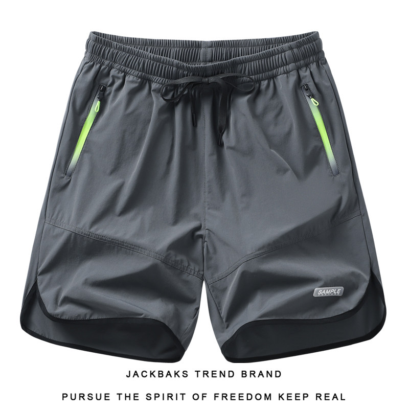 Летние тонкие брюки с пятью точками, мужские быстросохнущие дышащие шорты из ледяного шелка, повседневные свободные спортивные шорты для бега и фитнеса