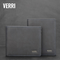 VERRI wallet mens short leather short first layer cowhide youth wallet leather wallet European and American wallet soft