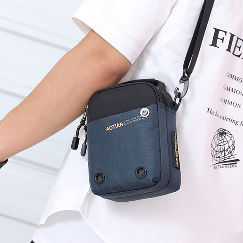 2021 new mini men's small backpack portable shoulder crossbody bag wear belt fanny pack men's change mobile phone bag tide
