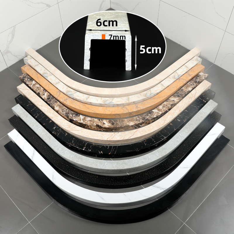 Bathroom Fan-Shaped Shower Room Water Retaining Strip Marble Pattern Bathroom Shower Curved Water Barrier Base Thickened Waterproof Strip Bathroom Fan-Shaped Shower Room Water Retaining Strip Marble Pattern Bathroom Shower Curved Water Barrier Base Thickened Waterproof Strip