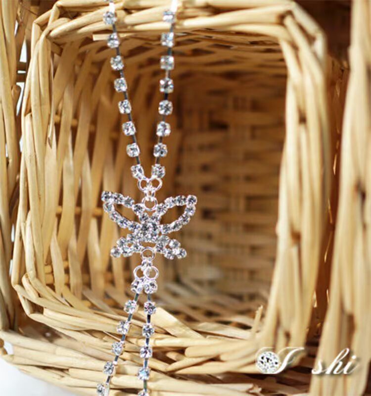 Back nơ rhinestone dây đeo vai đồ lót bra với chéo treo cổ trượt khóa vô hình trong suốt dây đeo áo ngực dây đeo dây trong suốt mặc trễ vai