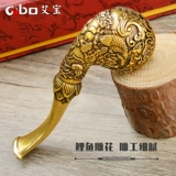 Aibao ручной работы традиционный резной резной старой старой стиль сухой дымовой сумки латун