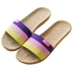 4 đôi dép vải lanh cho nữ đi trong nhà mùa hè trong nhà chống trượt sàn vải lanh cotton dép nam mùa hè 6 