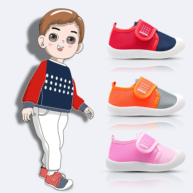 Bé giày trẻ nam Tong Chunqiu 2 trẻ em 0-1 tuổi mềm đế giày bé gái chống trượt giày bông thở 