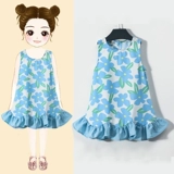 Платье, летняя одежда, летняя юбка, наряд маленькой принцессы, коллекция 2022, в цветочек, свободный крой