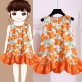 Платье, летняя одежда, летняя юбка, наряд маленькой принцессы, коллекция 2022, в цветочек, свободный крой