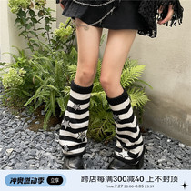 LET ME SEE star stripes slimming leg cover y2k pile socks wide leg trumpet socks girls calf socks