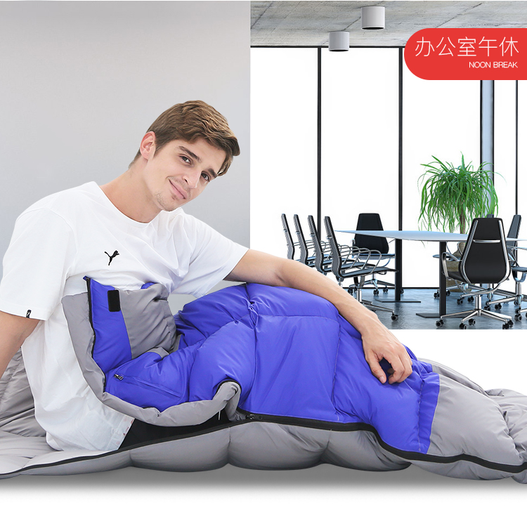 Xuống túi ngủ người lớn cắm trại ngoài trời mùa thu và mùa đông trong nhà dày vịt xuống du lịch cắm trại ấm đôi túi ngủ trưa văn phòng