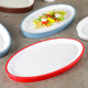 Metamine plate oval fish plate flat plate large size creative cold dishes in hotel restaurant commercial artistic dish tableware