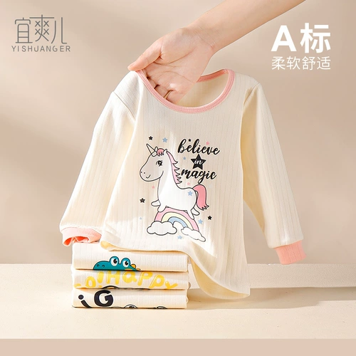 Осенняя футболка подходит для мужчин и женщин для девочек, хлопковый милый детский приятный телу лонгслив, в западном стиле