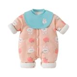 Детский пуховик, осенний демисезонный удерживающий тепло комплект, стеганое боди для новорожденных, комбинезон, увеличенная толщина