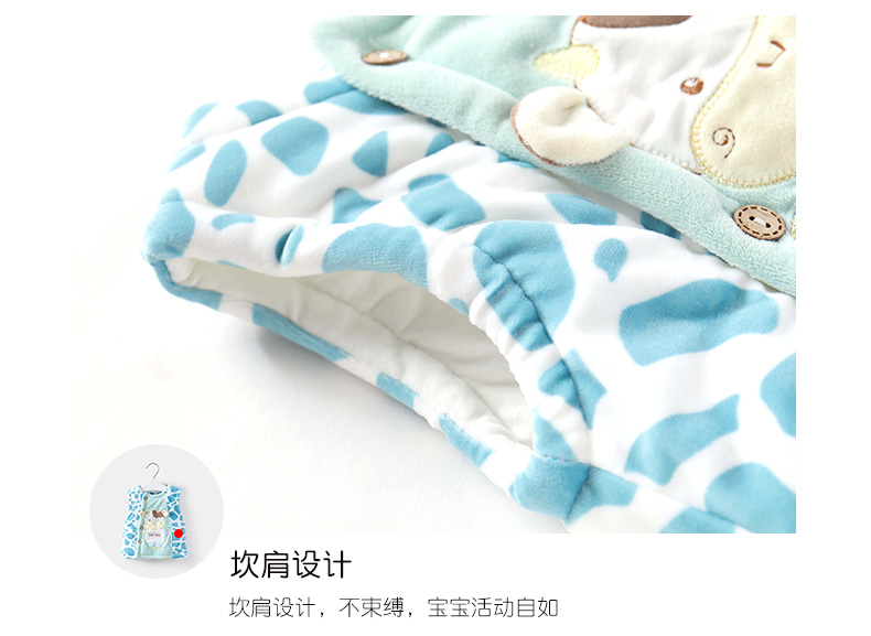 Yi Shuang vest mùa thu và mùa đông dày vest ấm 1-18 tháng nam và nữ bé sơ sinh cotton cotton áo khoác cho bé gái