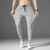 Мужские шелковые демисезонные утепленные трендовые универсальные штаны, спортивные быстросохнущие удерживающие тепло повседневные брюки, осенние, свободный крой