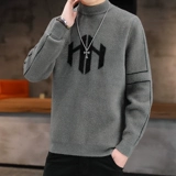 Мужской бархатный демисезонный трендовый свитер, утепленный пуховик, высокий воротник