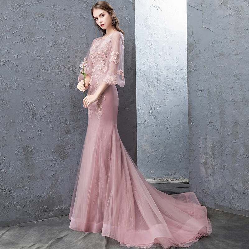 Robe de soirée manchon de lanterne - Ref 3210334 Image 4