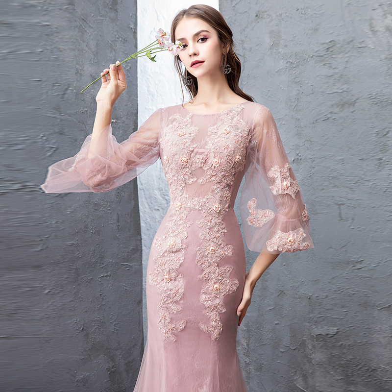 Robe de soirée manchon de lanterne - Ref 3210334 Image 1