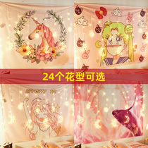 ins wind background cloth hanging cloth tapestry Net red live bedroom headboard Dormitory room layout Wall decoration Wall cloth