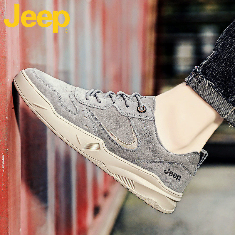 jeep jeep autumn men's shoes 2022 new all-match flat casual shoes men's trendy shoes leather shoes men's