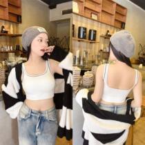 Spring and summer Korean style fashionable anti-exposure U-shaped beautiful back sports bra all-in-one seamless fixed cup vest for women