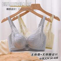 New medium thick side bone comfortable bra for women with small breasts push-up and side breasts no wire bra fashionable lace bra