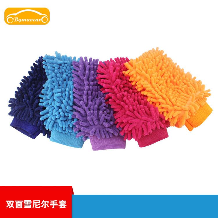 Spot Generation Car Cleaning Tool Chenille Gloves Double-sided Coral Suede Gloves Wipe tool