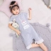 Đồ ngủ một mảnh cho bé gái dễ thương cotton mùa hè mỏng romper đồ ngủ trẻ em mặc nhà chống đá dịch vụ trẻ em - Áo liền quần Áo liền quần