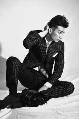 Spring and summer men's black striped nine-point suit pants thin British slim foot trousers suit pants