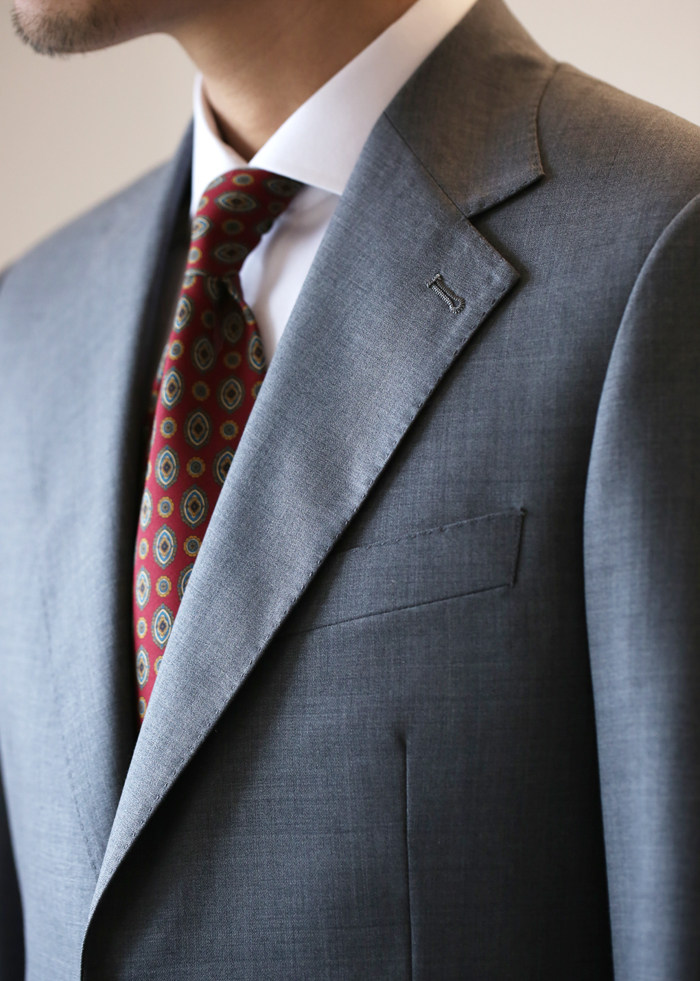 Spring and summer European and American British men's fashion slim suit jacket light gray thin wool coat trendy