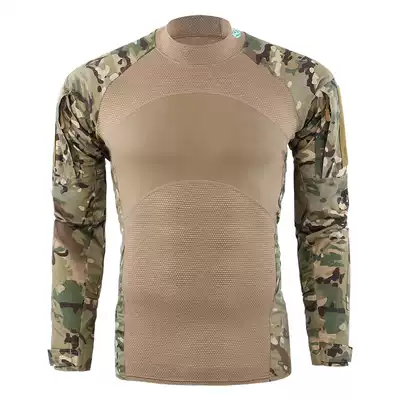 Outdoor tactical long-sleeved T-shirt new mang pattern camouflage frog suit round neck tight stretch breathable top combat T-shirt
