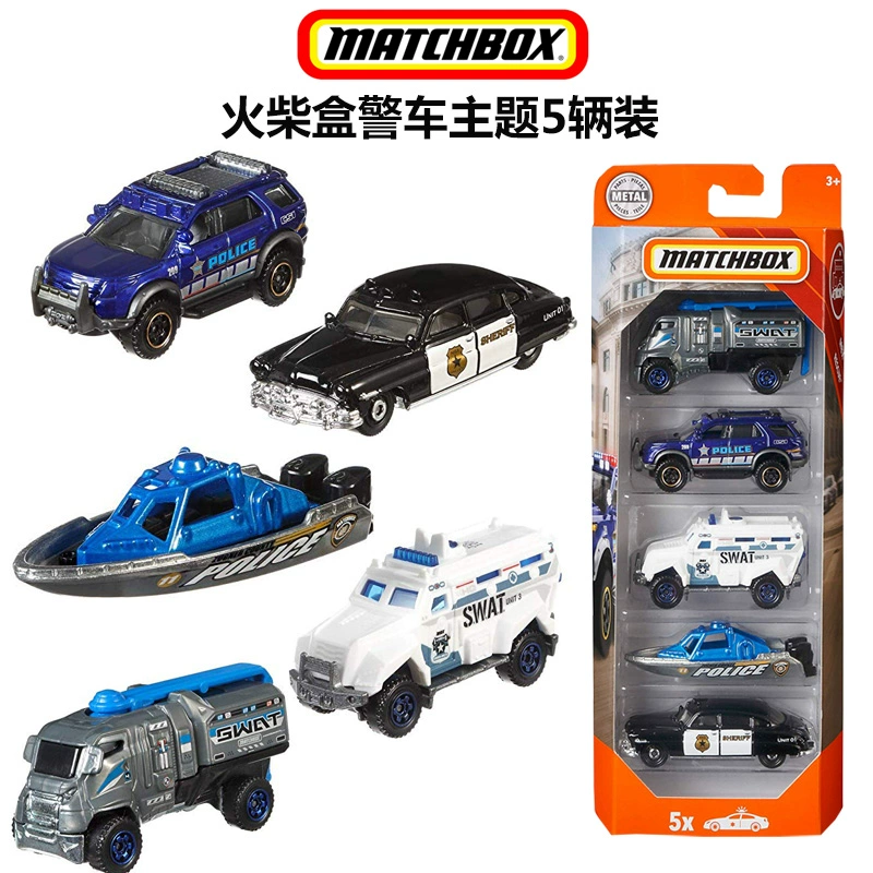 Mattel Matchbox Matchbox Cảnh sát xe chủ đề 5 Gói FWX27 Master Hudson Alloy Mô hình xe đồ chơi - Chế độ tĩnh