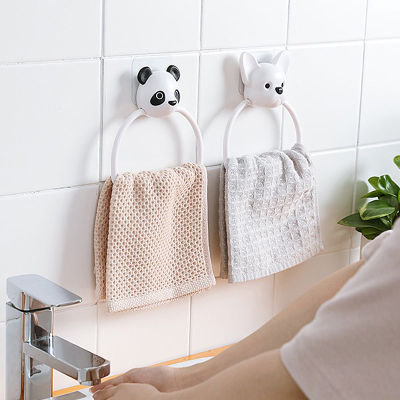 Punch-free bathroom powder room towel bar children cartoon cute hanging towel rack towel hook creative rack