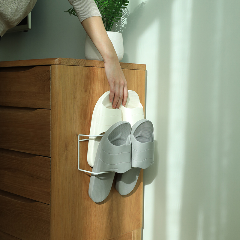 Bathroom Slippers Rack Makeup Room Wall-mounted Wall Shelve Toilet Door Rear Shoe Hanging-Free Slipper Rack Shoe Rack