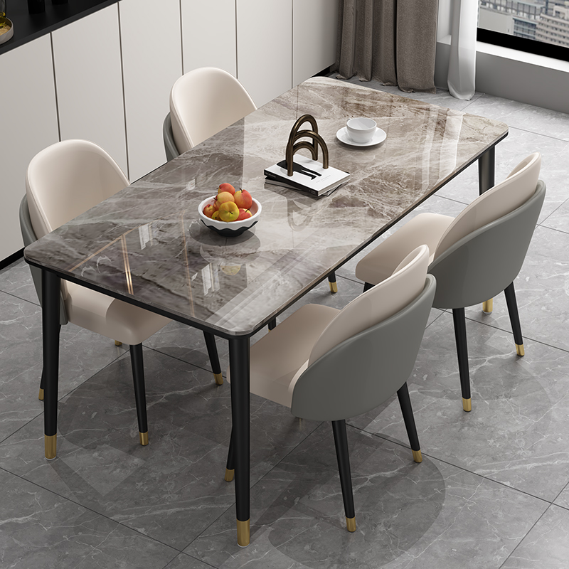 Nordic rock slab dining table modern minimalist light luxury dining table and chair combination home small apartment multifunctional dining table rectangular