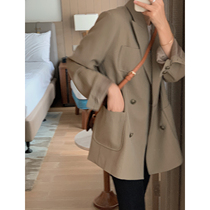 Suit jacket women 2021 spring and autumn new loose Korean design feeling niche jacket advanced feeling fried street suit