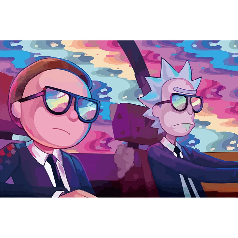Rick and Mody Rick and Morty Sea Newspaper Wall Sticker Super Dimension Self -Ads Waterproof Wallpaper Decoration