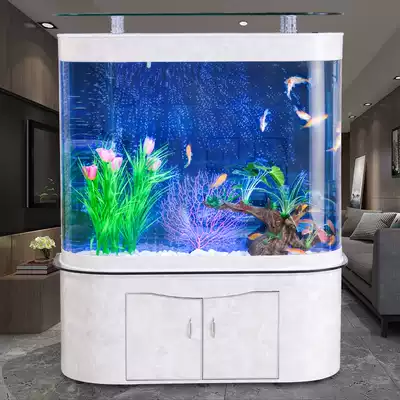 Double round glass fish tank living room medium-sized custom ecological water-free entrance filter goldfish tank