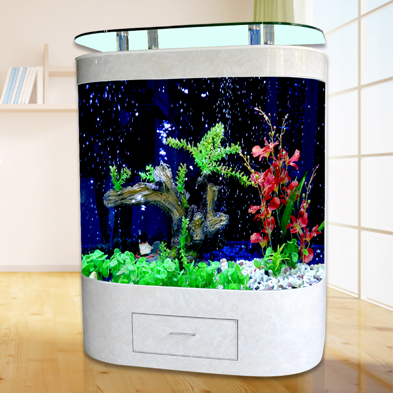 Eurostyle double round fish tank aquarium double-arc glass fish tank eco-free water dependent wall fish tank customizable