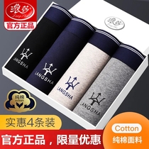 Langsha mens underwear 100% cotton breathable antibacterial comfortable high-end adult boxer shorts print trend