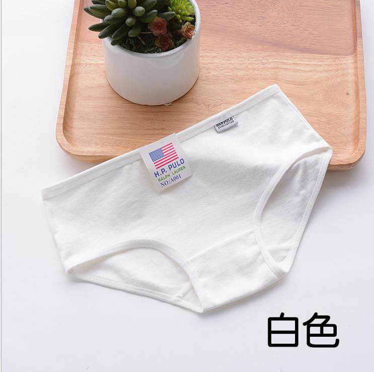 Quần lót nữ bằng vải cotton cotton waist eo vừa và thấp size cotton lớn màu trắng và đen đơn giản quần lọt khe nam cotton