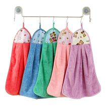 5-piece sleeve-type hand towel kitchen with lanyard absorbent towel scrub towel fiber Rag