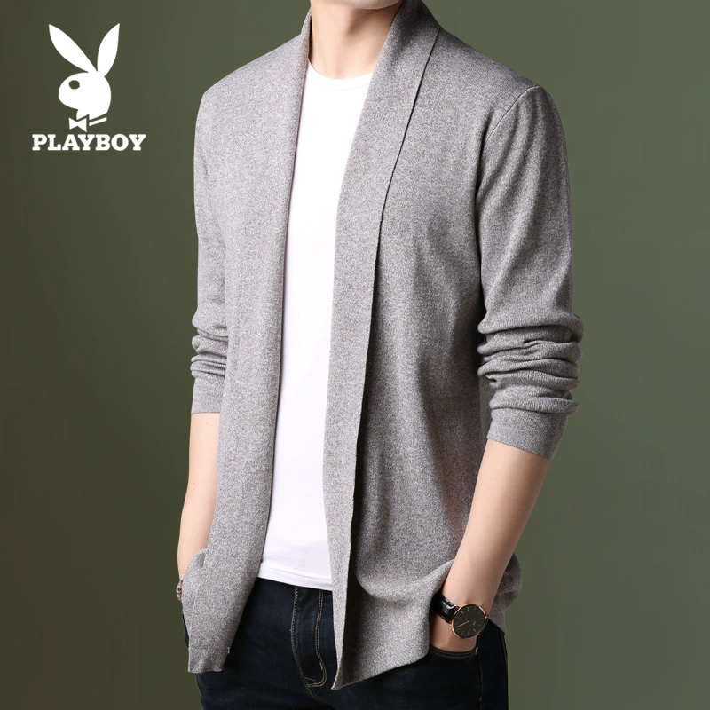 Áo len nam Playboy xu hướng áo khoác cardigan phiên bản Hàn Quốc của áo len mỏng mỏng cho nam áo len mùa thu nam - Hàng dệt kim