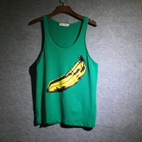 Vest xanh đậm nam bãi biển thể dục mồ hôi vest giả mạo mô hình chuối vui nhộn không tay vest mùa hè áo thể dục chấm com