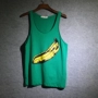 Vest xanh đậm nam bãi biển thể dục mồ hôi vest giả mạo mô hình chuối vui nhộn không tay vest mùa hè áo thể dục chấm com