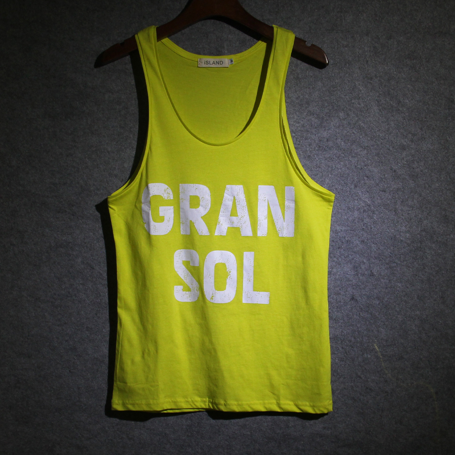 Vest thể thao nam tập thể hình thể hình đào tạo mồ hôi vượt rào cản trở vest vest vest vàng du lịch bên bờ biển ao the thao