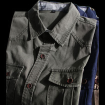 Hard temperament foreign trade Mens cattle goods daily single export to domestic sales tail single summer cotton short sleeve tooling shirt