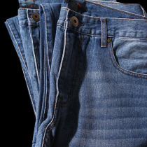 Small high crazy sweeping cattle foreign trade Mens export tail goods retro washed cotton thin straight denim trousers