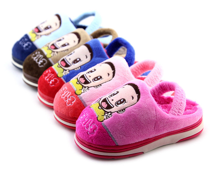 Pantoufles enfants en suède pour hiver - semelle caoutchouc - Ref 1006559 Image 7