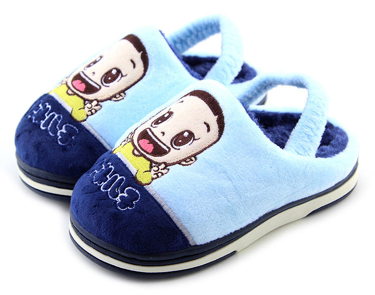 Pantoufles enfants en suède pour hiver - semelle caoutchouc - Ref 1006559 Image 19